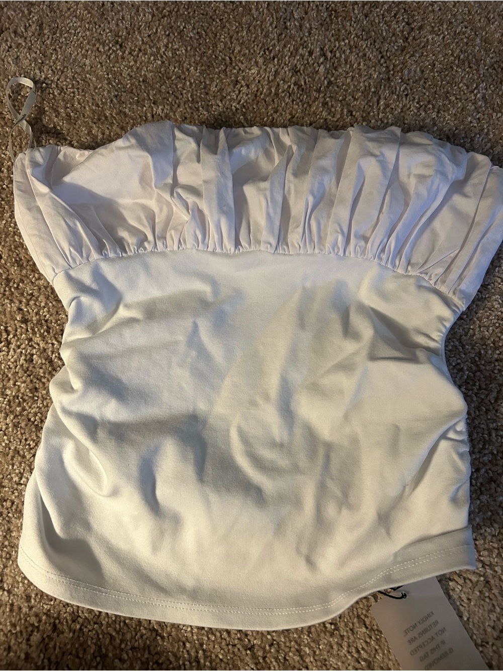 Lovers + Friends White Strapless Ruffled Camisole